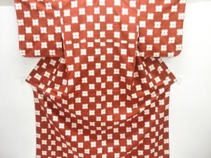 抽象模様織り出し手織り紬着物アンサンブル